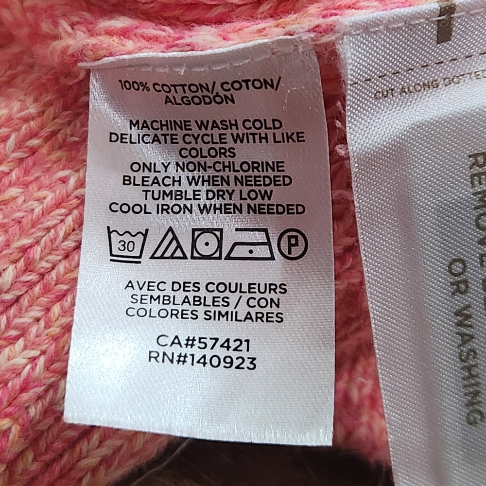 Loft women's coral cotton drop shoulder Sweater sz XL minimalistcore bohocore - Picture 7 of 9
